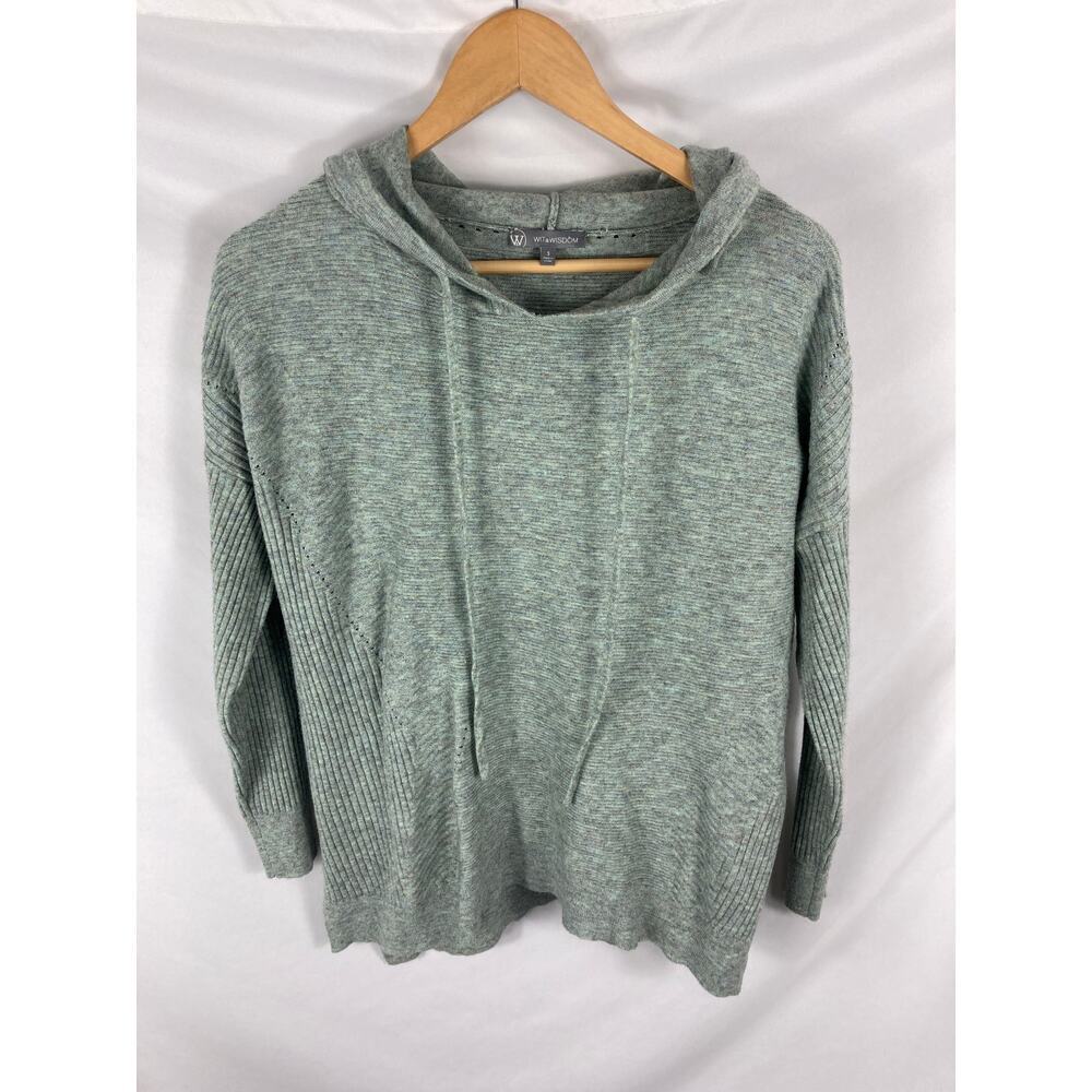 Wit & Wisdom Green Soft Knit Hoodie Size Small